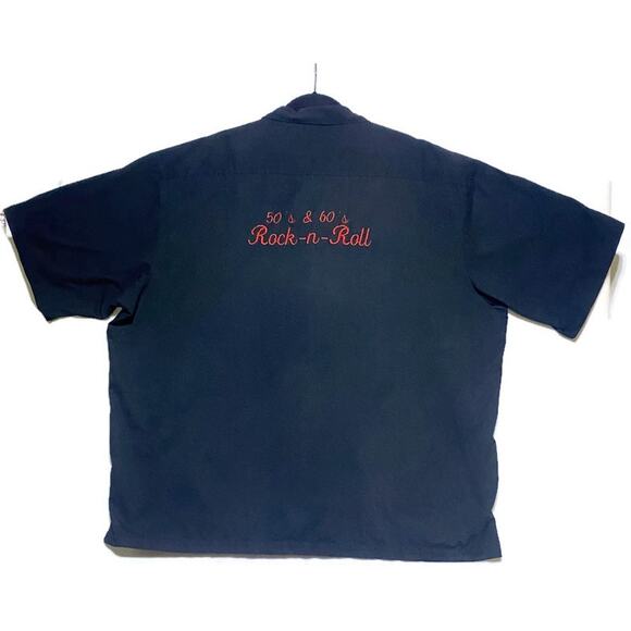 50s & 60s Rock N Roll Shirt Men's Size 3XL Black & Red Shirt Sleeve Button Up - Picture 8 of 8